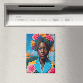 Dame mit floraler Sakojacke Magnet (In Situ (Geschirrspüler))