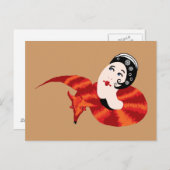 Dame mit Fuchsfell Postkarte (Vorne/Hinten)