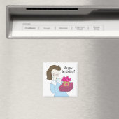Dame mit Geburtstagskuchen Magnet (In Situ (Geschirrspüler))