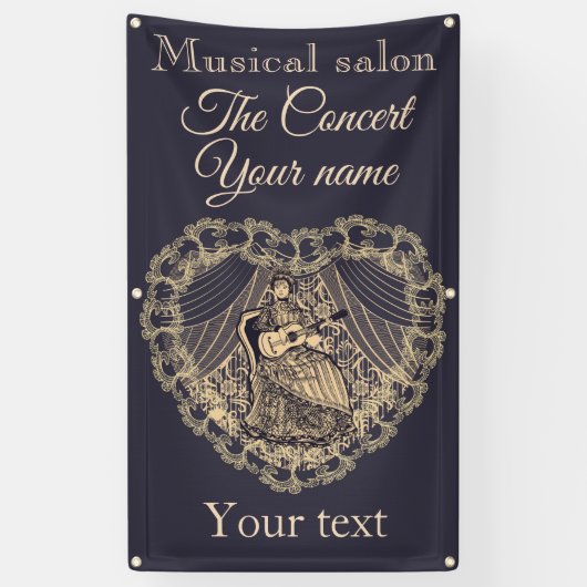 Dame mit Gitarre Banner (Vertikal)