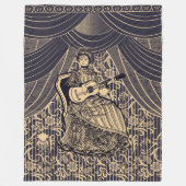 Dame mit Gitarre Fleecedecke (Vorderseite)