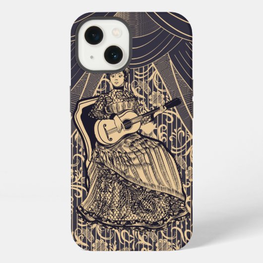 Dame mit Gitarre iPhone Hülle (Rückseite)