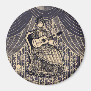 Dame mit Gitarre Magnet