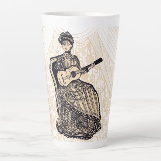 Dame mit Gitarre Milchtasse (Vorderseite)