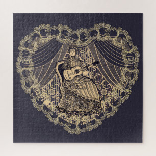Dame mit Gitarre Puzzle