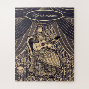 Dame mit Gitarre Puzzle