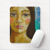 DAME mit GROSSER AUGEN-MAUSUNTERLAGE Mousepad (Mit Mouse)