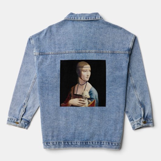 Dame mit Hermelin Jeansjacke (Rückseite)
