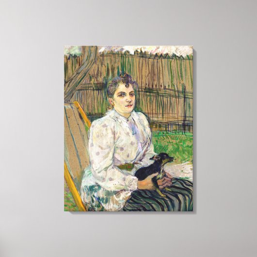 Dame mit Hund Leinwanddruck (Vorderseite)