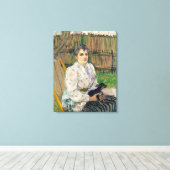 Dame mit Hund Leinwanddruck (Insitu (Holzboden))