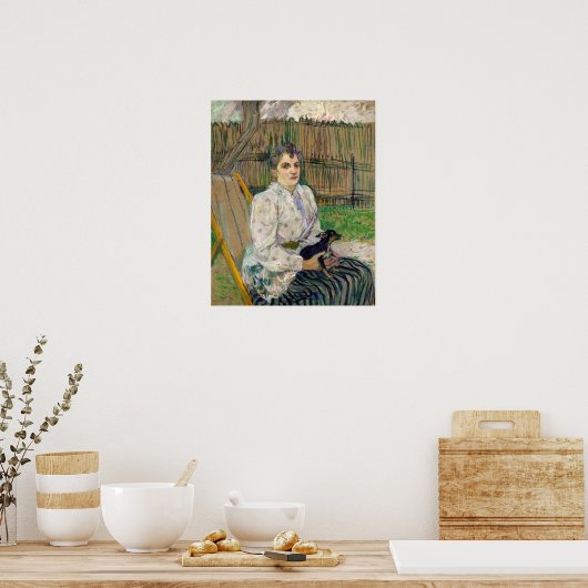 Dame mit Hund Poster (Küche)