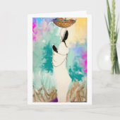 Dame mit Korb Karte (Vorderseite)