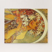 Dame mit Lilien, Jugendstil Puzzle (Horizontal)