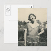 Dame mit lustigem Blick Postkarte (Vorne/Hinten)