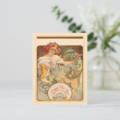 Dame mit Mohn im Haar Postkarte (Stehend Vorderseite)