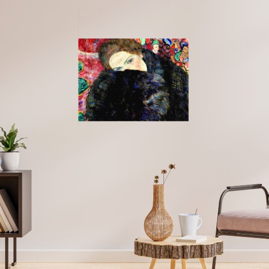 Dame mit Muff von Gustav Klimt Poster (Wohnzimmer 3)