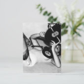 Dame mit Musik Postkarte (Stehend Vorderseite)