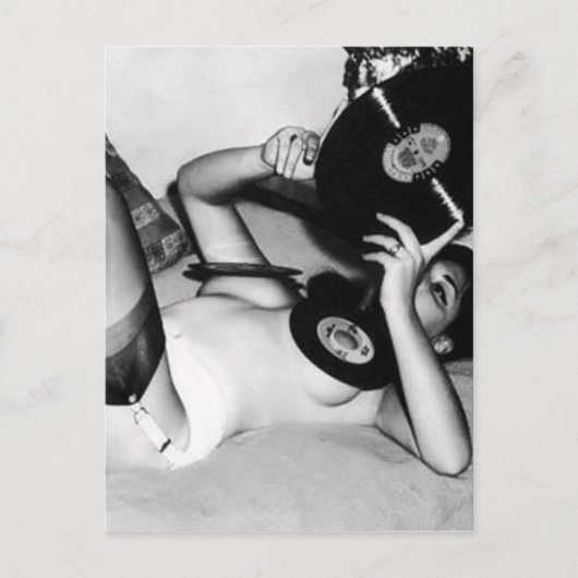 Dame mit Musik Postkarte (Vorderseite)