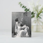 Dame mit Perlen Postkarte (Stehend Vorderseite)