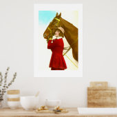 Dame mit Pferd Poster (Küche)
