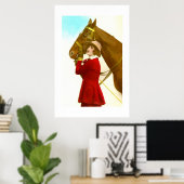 Dame mit Pferd Poster (Heimbüro)