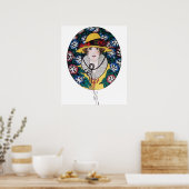 Dame mit Prunkwinden Poster (Küche)
