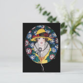 Dame mit Prunkwinden Postkarte (Stehend Vorderseite)