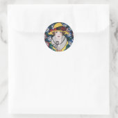 Dame mit Prunkwinden Runder Aufkleber (Tasche)