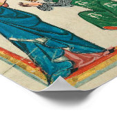 Dame mit Ritter, mittelalterliches Manuskript aus Poster (Ecke)