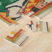 Dame mit Ritter, mittelalterliches Manuskript des Puzzle (Seite)
