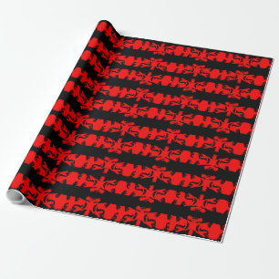 DAME MIT ROTEM GESICHT ALS GESCHENKpapier