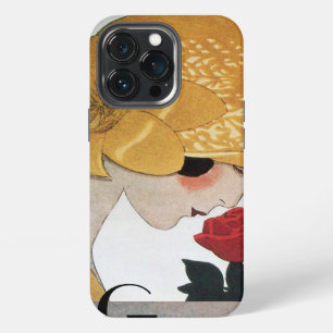 DAME MIT ROTEM ROSENMONOGRAMM iPhone 13 PRO HÜLLE