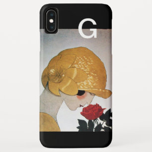 DAME MIT ROTER ROSE ART DÉCO MONOGRAMM Case-Mate iPhone HÜLLE