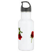 DAME MIT ROTER ROSE EDELSTAHLFLASCHE (Rückseite)
