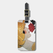 DAME MIT ROTER ROSE GEPÄCKANHÄNGER (Vorderseite vertikal)