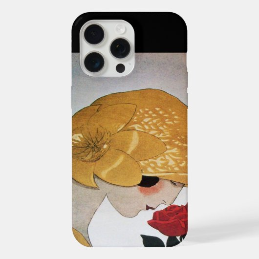 DAME MIT ROTER ROSE iPhone HÜLLE (Rückseite)
