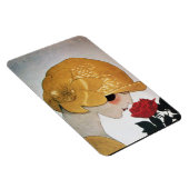DAME MIT ROTER ROSE MAGNET (Rechte Seite)