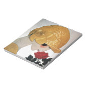 DAME MIT ROTER ROSE NOTIZBLOCK (Rotiert)