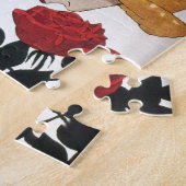 DAME MIT ROTER ROSE PUZZLE (Seite)