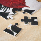 DAME MIT ROTER ROSE PUZZLE (Seite)