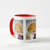 DAME MIT ROTER ROSE TASSE (Vorderseite Links)