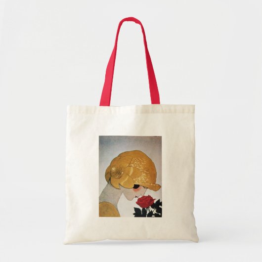 DAME MIT ROTER ROSE TRAGETASCHE (Vorne)