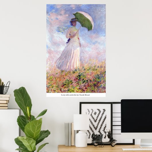 Dame mit Schirm von Claude Monet Poster (Heimbüro)