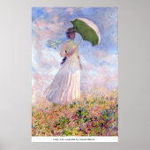 Dame mit Schirm von Claude Monet Poster (Vorne)