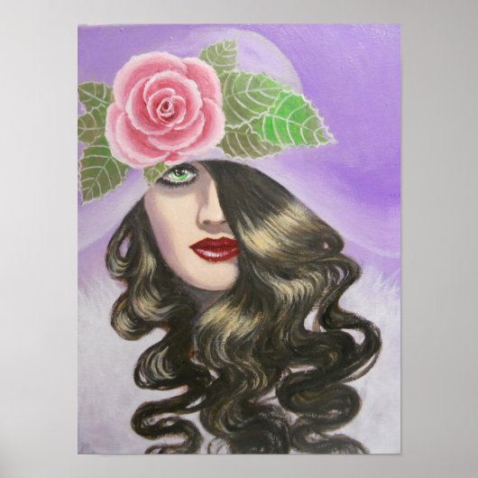 DAME MIT WELLIGEM HAAR/POSTER POSTER (Vorne)