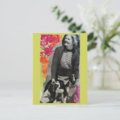 Dame mit zwei Hunden Collage Postkarte (Stehend Vorderseite)