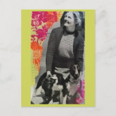 Dame mit zwei Hunden Collage Postkarte (Vorderseite)