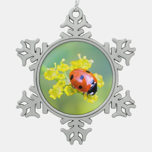 Dame oben schneeflocken Zinn-Ornament (Vorderseite)