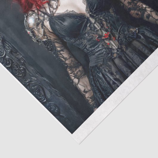 Dame of Darkness - Decoupage - Seidenpapier (Detail)