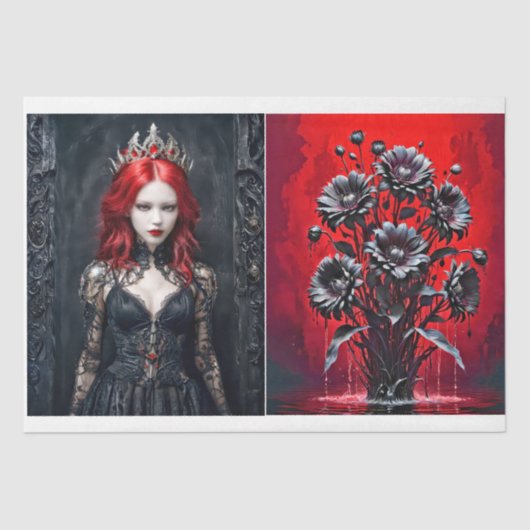 Dame of Darkness - Decoupage - Seidenpapier (Vorderseite)